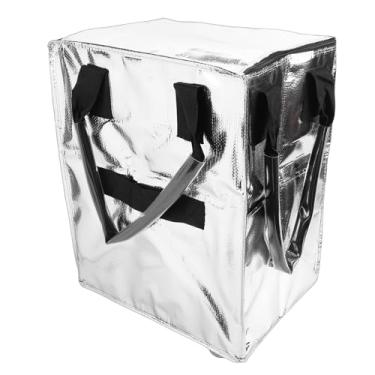 Imagem de Asixxsix Sacola de Compras Reutilizável sobre Rodas, Fecho de Zíper Dobrável, Sacola de Compras, Carrinho Portátil de Grande Capacidade Com Vários Bolsos e Alça para Lavanderia (Prata)