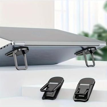 Imagem de Suporte ajustável para notebook com duas peças, radiador, base portátil dobrável (prateado)