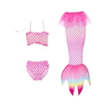 Imagem de Traje De Banho Para Meninas Com Cauda De Pequena Sereia, 4-13 Anos, Tr