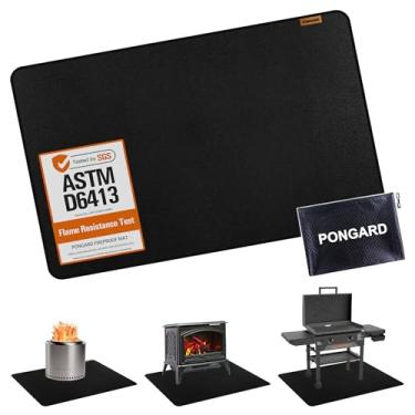 Imagem de PONGARD Grelha à prova de fogo e tapete de graxa para churrasqueira externa – Tapete de silicone extra grande resistente ao calor para churrasco, fogão a gás, defumador, queimador e aquecedor de pátio