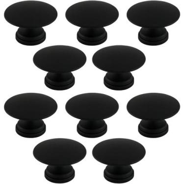 Imagem de Conjunto de 10 Puxadores 200 Tucson Ponto Preto Fosco Para Móveis Armá