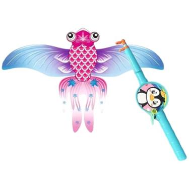 Imagem de Baoblaze Pipa de brinquedo, fácil de empinar para crianças, pipa de uma linha para atividades ao ar livre em parques, quintais, jardins e, Peixinho Dourado Rosa