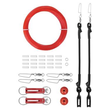 Imagem de BLUEWING Kit de equipamento de estabilizador único atualizado V3 All-in-One com linha mono de 181 kg, clipes de liberação, polia, giros de pressão, crimpagens, batentes de bola e anéis para