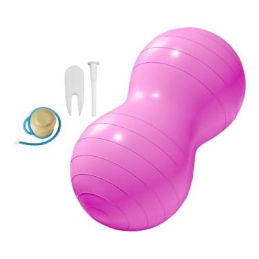 Imagem de Aymzbd Bola de Estabilidade em Formato de Amendoim, Portátil E Leve, com Bomba de Ar Inclusa, Ideal para Academia, Escritório E Casa, Rosa Vermelha