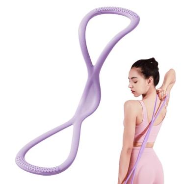 Imagem de gymfrog Figura 8 faixas de resistência para mulheres, faixas de exercício com alças antiderrapantes para treino de ombro, costas e braços - academia em casa, ioga e fisioterapia - tonificação