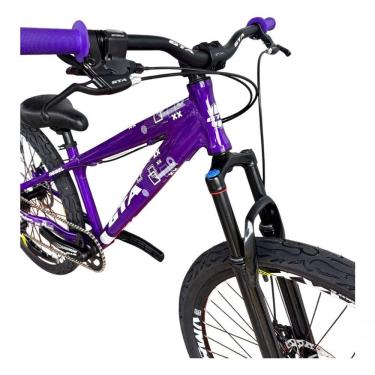 Imagem de Bicicleta 26 Gta Rebel Freeride Cor Roxo Single 8v Cubo Barulhento Pedivela Camaleão Freio Disco Aros Vmaxx Pneu Flame
