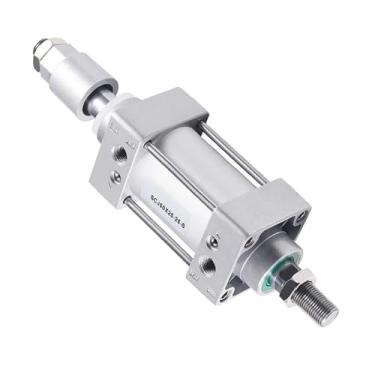 Imagem de SCJ32*50/75/100/150/200-50-S Pistões ajustáveis de cilindro pneumático de ar padrão à prova de poeira de reposição de haste dupla (curso 0-25 mm)