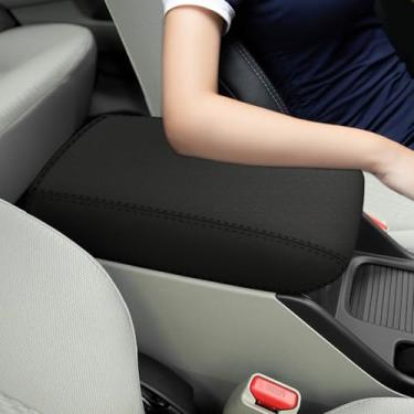 Imagem de faccaibbg Capa de console central para Honda Civic 2012-2015 (preto), capa de couro impermeável para apoio de braço antiarranhões para acessórios Honda Civic 2012 2013 2014 2015.