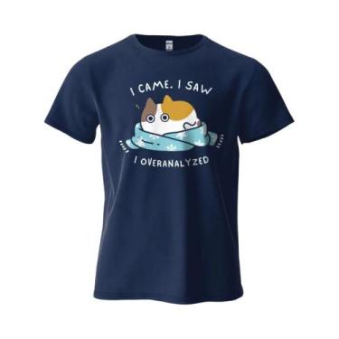 Imagem de Camiseta Gráfica Oversized Com Estampa De Gato Humorística Para Homens