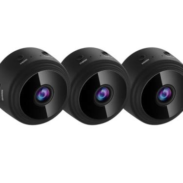 Imagem de Câmera Sem Fio Portátil Segurança Noturna Monitoramento Inteligente(3PCS)