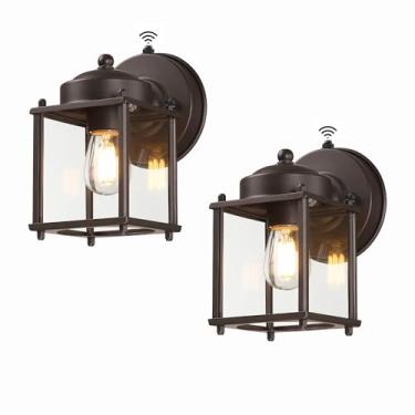 Imagem de LIT-PaTH Lanterna de parede externa do crepúsculo ao amanhecer, arandela de parede externa à prova d'água, luminária Proch com soquete E26, luzes externas modernas para pátio de garagem da porta da