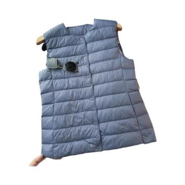 Imagem de Colete Feminino Leve De Pluma Sem Mangas Quente Para Outono Inverno - 