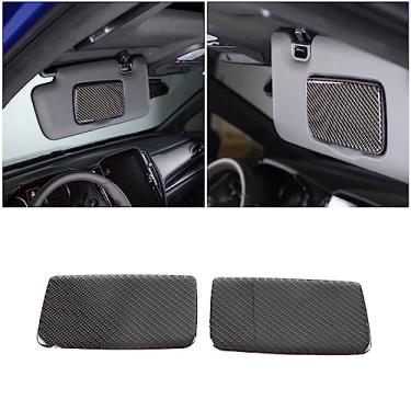 Imagem de CHEAYAR Adesivo de painel de espelho cosmético de carro de fibra de carbono 3D macio Kit de acabamento de decoração compatível com Subaru WRX 2022 2023 acessórios de decoração de interiores (preto)