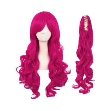 Imagem de Peruca Cosplay Pinkie Pie Anime My Little Pony PP Pinkamena Diane Rosa