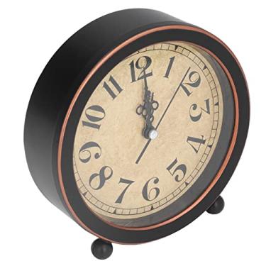 Imagem de Despertador analógico, relógio de mesa retrô silencioso sem tique-taque com luz noturna, operado por bateria para quarto, sala de estar, escritório, presente