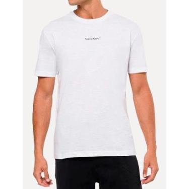 Imagem de Camiseta Calvin Klein Masculina Flame Front Logo Branca-Masculino