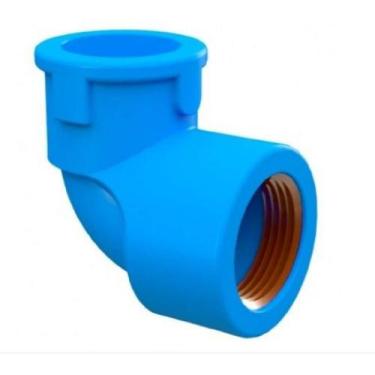 Imagem de Cotovelo azul com bucha latao tigre - 25mm x 3/4" - GERAL