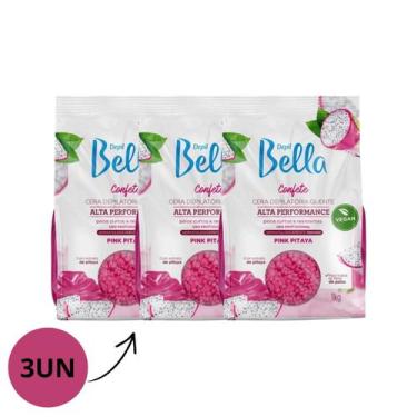 Imagem de Kit Depil Bella Cera Confete Pink Pitaya 1kg 3/Un