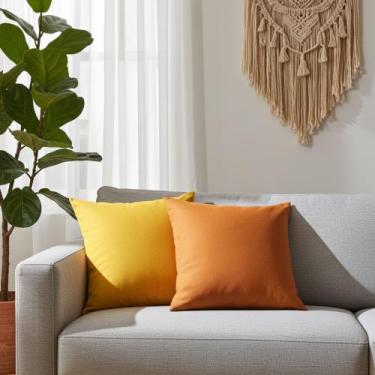 Imagem de Capas para Almofadas 60x60 Tecido Algodão Cores Lisas Conjunto 2 Peças