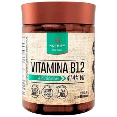 Imagem de Vitamina B12 Metilcobalamina 414% VD com 60 cápsulas Nutrify-Unissex