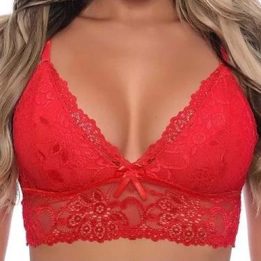 Imagem de Sutiã Sem Bojo Cropped Top Renda Avulso - Like4you, M, Vermelho