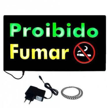 Imagem de Letreiro luminoso de led proibido fumar - Eletronica Castro