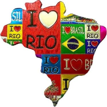 Imagem de Imã de Geladeira Mapa Brasil Lembrança do Rio De Janeiro - Patriota - 