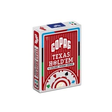 Imagem de Baralho De Poker Texas Hold’Em Naipe 4 Cores Verso Vermelho Cartas Copag Jogo Poker