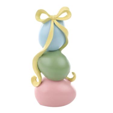 Imagem de Porta Velas De Pascoa Pastries Ovo Colorido C/ Laço 21x8cm