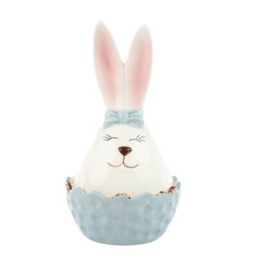 Imagem de Coelho Da Pascoa Pote Azul Cerâmica Rainbow 13cm 1Un 1067911