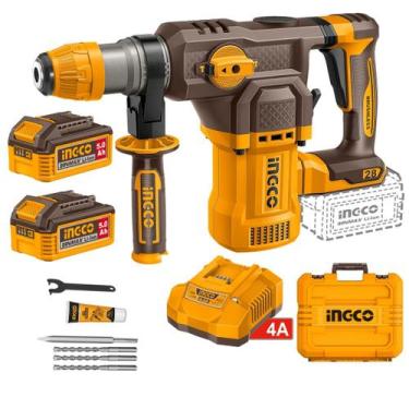 Imagem de Martelete Combinado Ingco 20v 28mm 4,5J SDSPlus Com 2 Baterias 5.0Ah