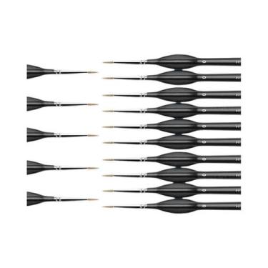 Imagem de Conjunto De 15 Pincéis De Detalhe Miniatura Para Pintura Acrílica E Ar