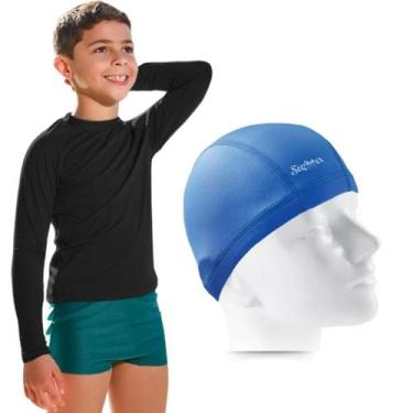 Imagem de Kit Camisa Térmica Infantil Proteção Solar Com Toquinha Natação Hidrog