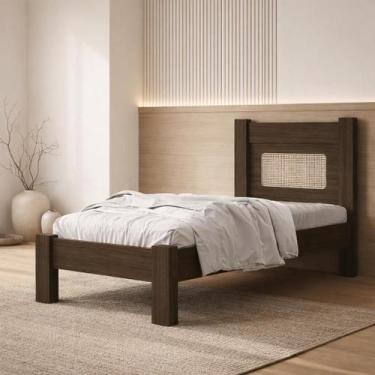Imagem de Cama Para Quarto De Solteiro MDF Com Estrado Madeira Clara Design Mode