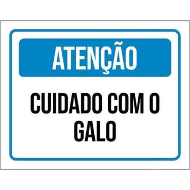 Imagem de Kit 10 Placas De Sinalização - Atenção Cuidado Com O Galo - Sinalizo