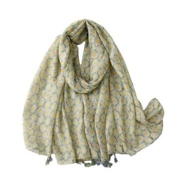 Imagem de Cachecol Aztec Paisley Floral Com Franjas, Viscose, Pashmina, Hijab 18