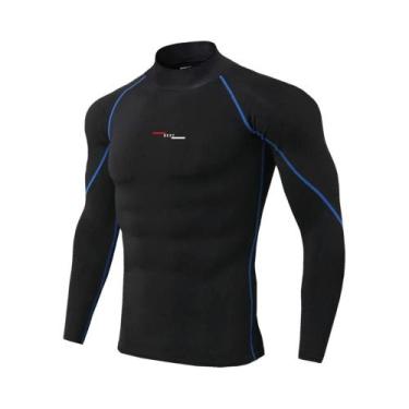 Imagem de Camiseta De Compressão Masculina De Manga Longa Para Corrida, Secagem 