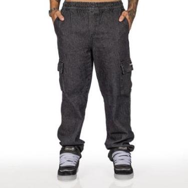 Imagem de Calça Overking Cargo Jeans Preto-Masculino