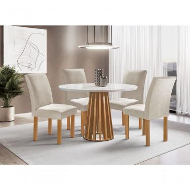 Imagem de Sala De Jantar 4 Cadeiras C Vidro 1,0m - Dublin - Sky Móveis