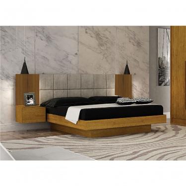 Imagem de Cama Casal Com Painel Estofado - Braga - Leifer Móveis