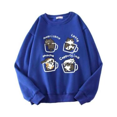 Imagem de Hoodie Estilo Americano Com Estampa De Gato Para Homens E Mulheres, Su