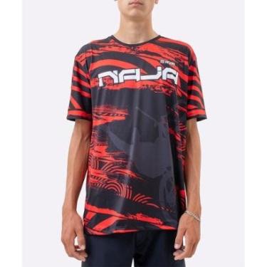 Imagem de Camiseta Masculina HUPI Bike Naja V10 Preto e Vermelho-Masculino