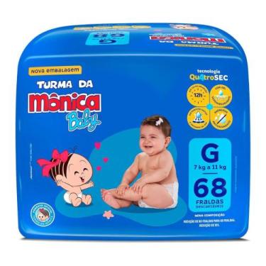 Imagem de Fralda 1 Pacote Bag Turma da Monica Baby Hiper Tam. G 68 Fraldas de 8 