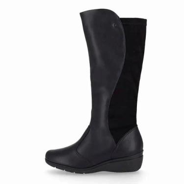 Imagem de Bota Piccadilly Anabela Cano Alto Stretch REF:117134, Preto, 36