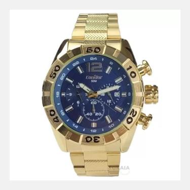 Imagem de Relógio Analógico Condor Masculino Dourado Luxo Prova D'agua-Masculino