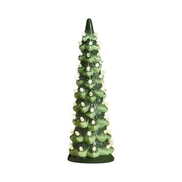 Imagem de Árvore De Natal De Resina Pintada À Mão Com Luzes Para Decoração De Ca