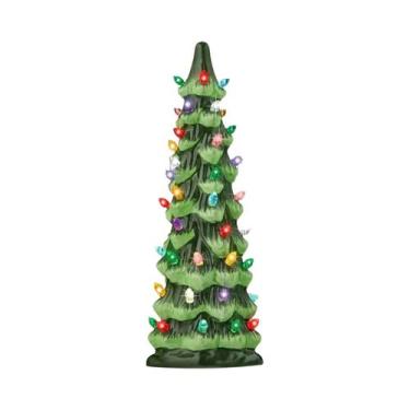 Imagem de Árvore De Natal De Resina Pintada À Mão Com Luzes Para Decoração De Ca