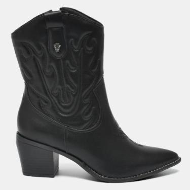 Imagem de Bota Feminina Via Marte Country Cano Baixo Texana 054-014, Preto, 36