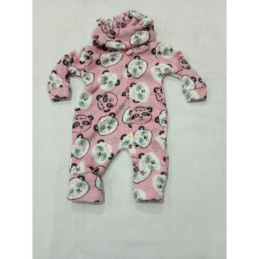 Imagem de Macacão Bem Quentinho Fleece Meninas - Loja Conforto Kids, Rosa, G