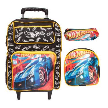 Imagem de Kit Mochila Infantil Escolar Masculina Rodinha Reforçada - Plike